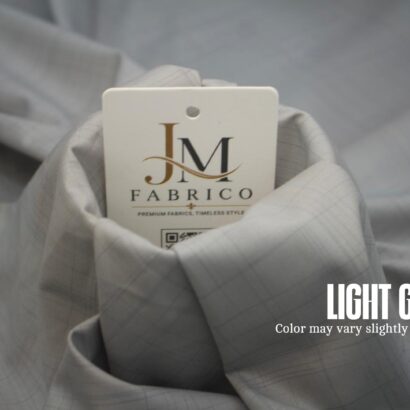 Light Grey Checked Washing Wear By JM Fabrico