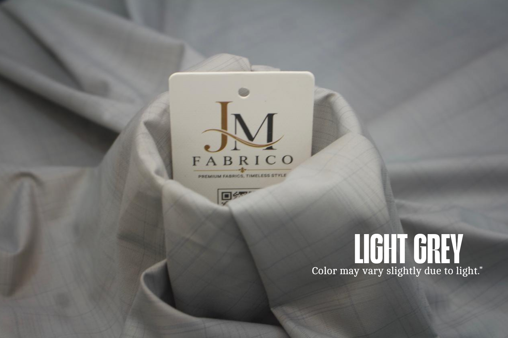Light Grey Checked Washing Wear By JM Fabrico