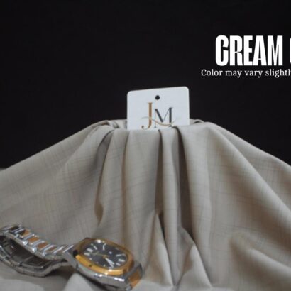 Cream Grey Checked Washing Wear By JM Fabrico