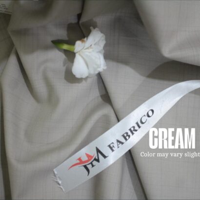 Cream Grey Checked Washing Wear By JM Fabrico