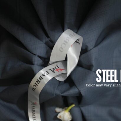 Steel Blue Checked Washing Wear By JM Fabrico