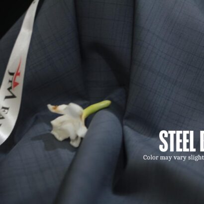 Steel Blue Checked Washing Wear By JM Fabrico